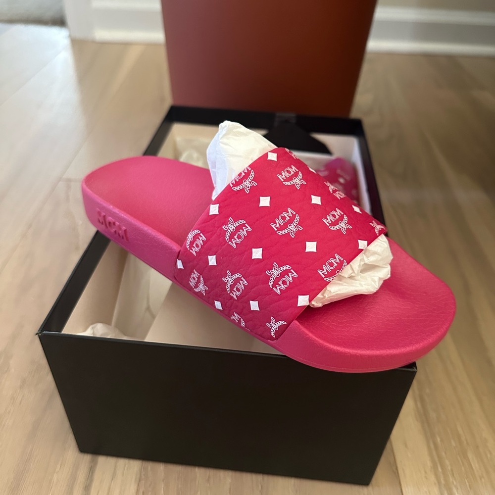 MCM Pink Slide Sandals IDEAL FOR 7.5 /8